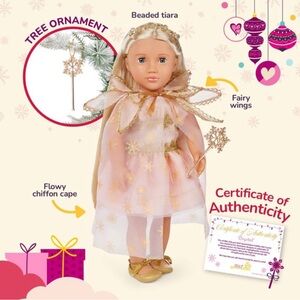 Our Generation Crystal limited edition holiday 18” doll new in box w ornament